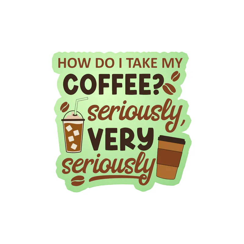 Coffee Glow in the Dark Vinyl Decal - Custom Size