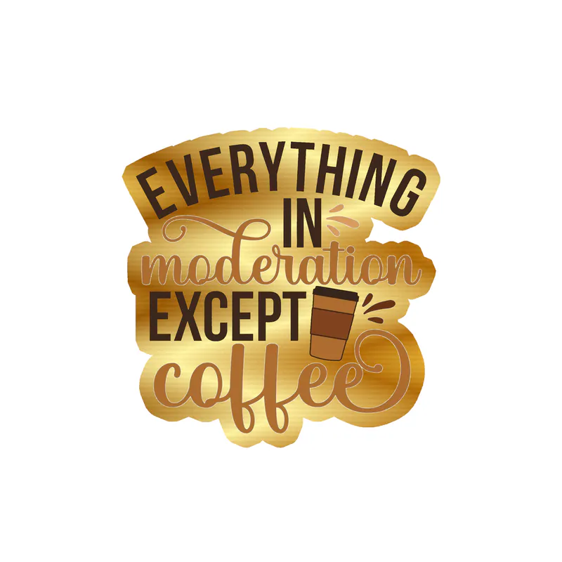 Coffee Gold Chrome Vinyl Decal - Custom Size