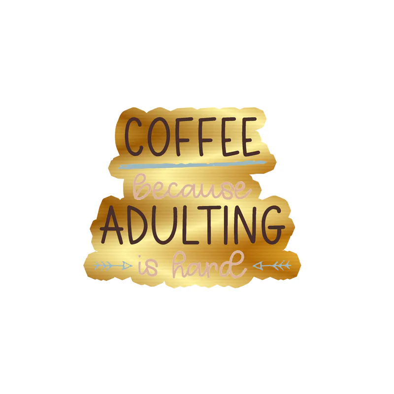 Coffee Gold Chrome Vinyl Decal - Custom Size