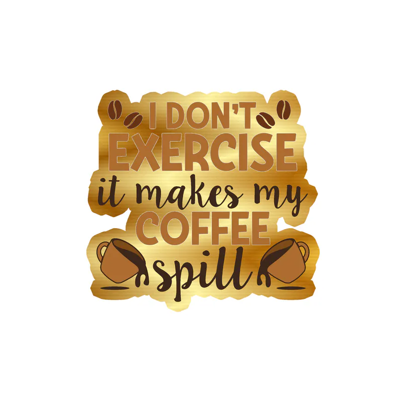 Coffee Gold Chrome Vinyl Decal - Custom Size