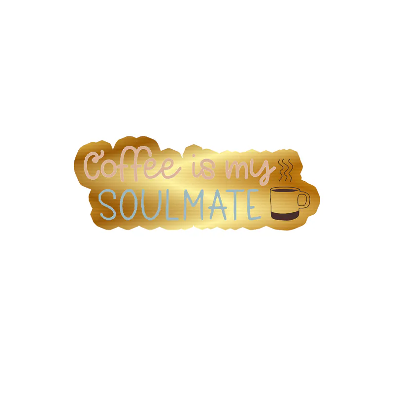 Coffee Gold Chrome Vinyl Decal - Custom Size
