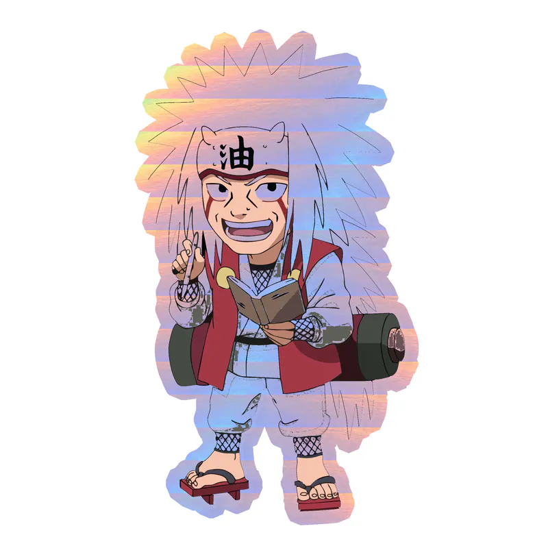 Jiriaiya Chibi Holographic Vinyl Decal - Custom Size