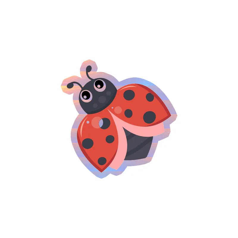 Ladybug Holographic Vinyl Decal - Custom Size