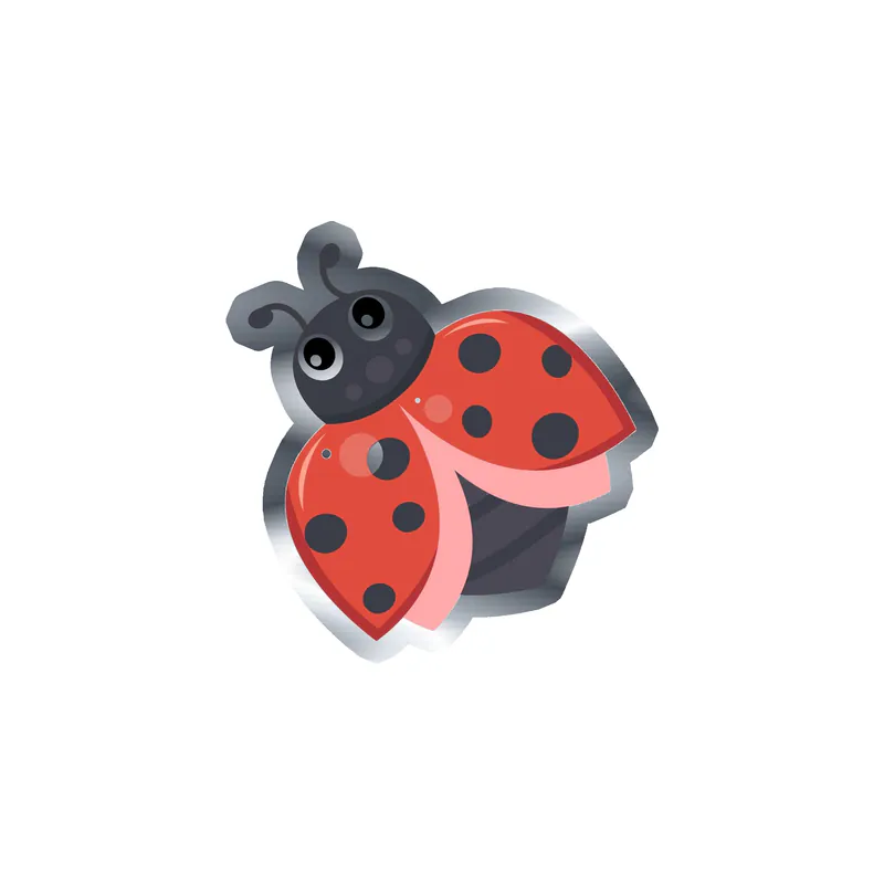 Ladybug Silver Chrome Vinyl Decal - Custom Size