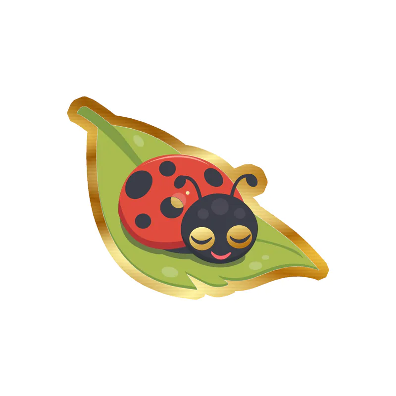Ladybug Gold Chrome Vinyl Decal - Custom Size