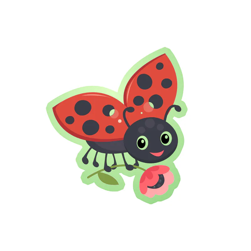 Ladybug Glow in the Dark Vinyl Decal - Custom Size