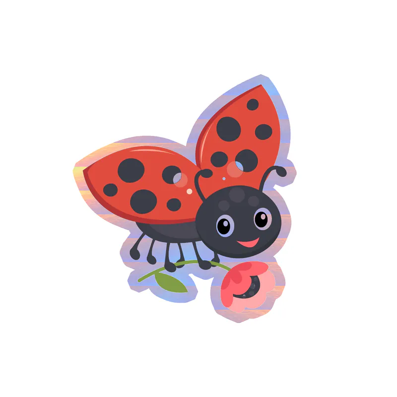 Ladybug Holographic Vinyl Decal - Custom Size