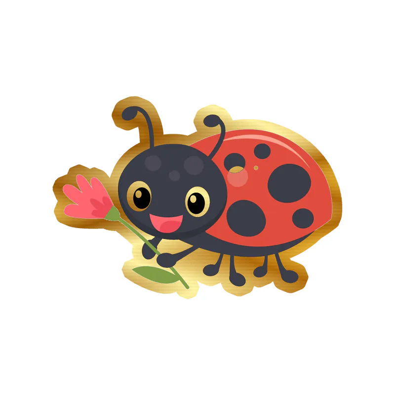 Ladybug Gold Chrome Vinyl Decal - Custom Size