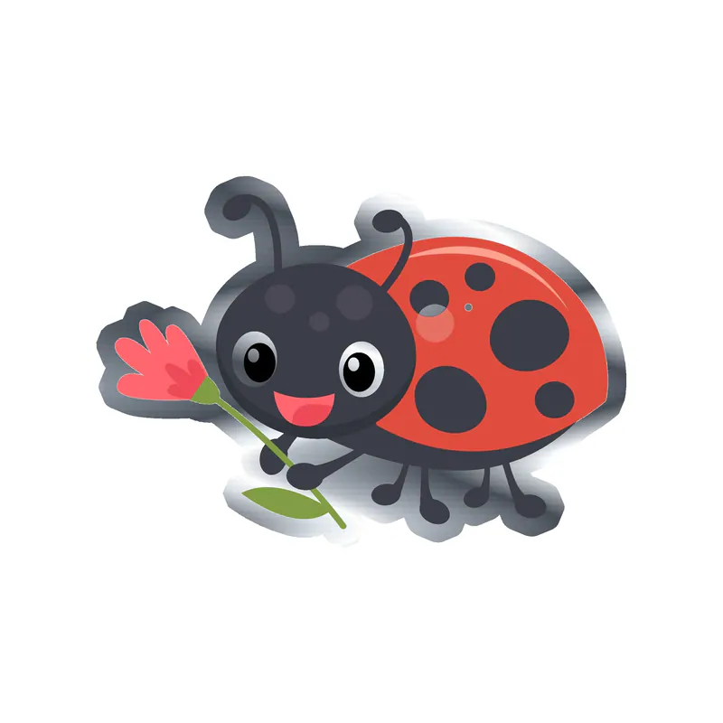 Ladybug Silver Chrome Vinyl Decal - Custom Size