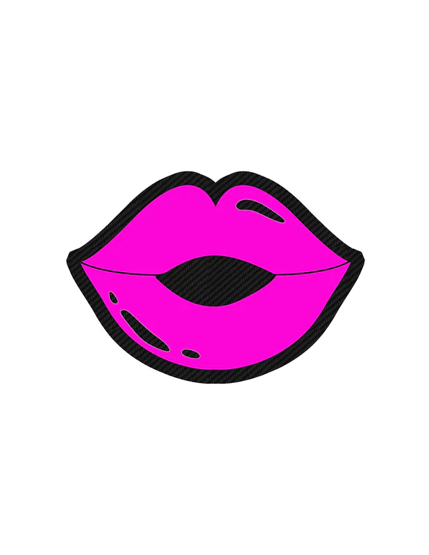 Lips - Carbon Fiber Vinyl Sticker - Custom Size