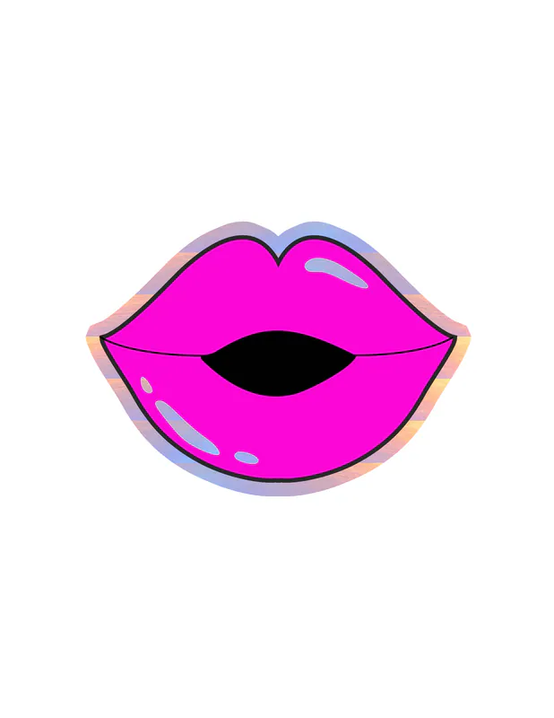 Lips - Holographic Vinyl Sticker - Custom Size