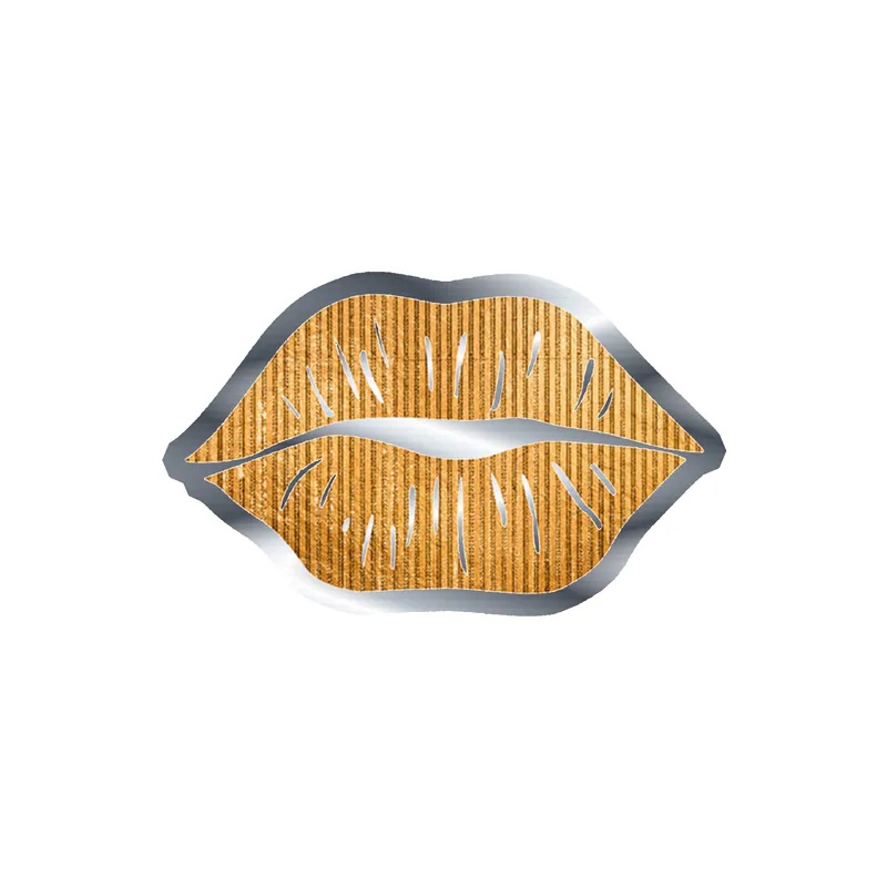 Lips - Silver Chrome Vinyl Sticker - Custom Size