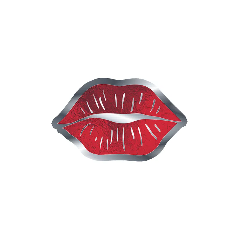 Lips - Silver Chrome Vinyl Sticker - Custom Size