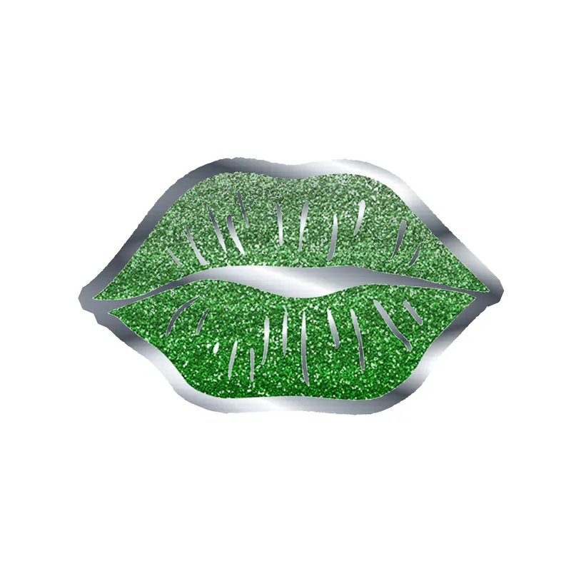 Lips - Silver Chrome Vinyl Sticker - Custom Size