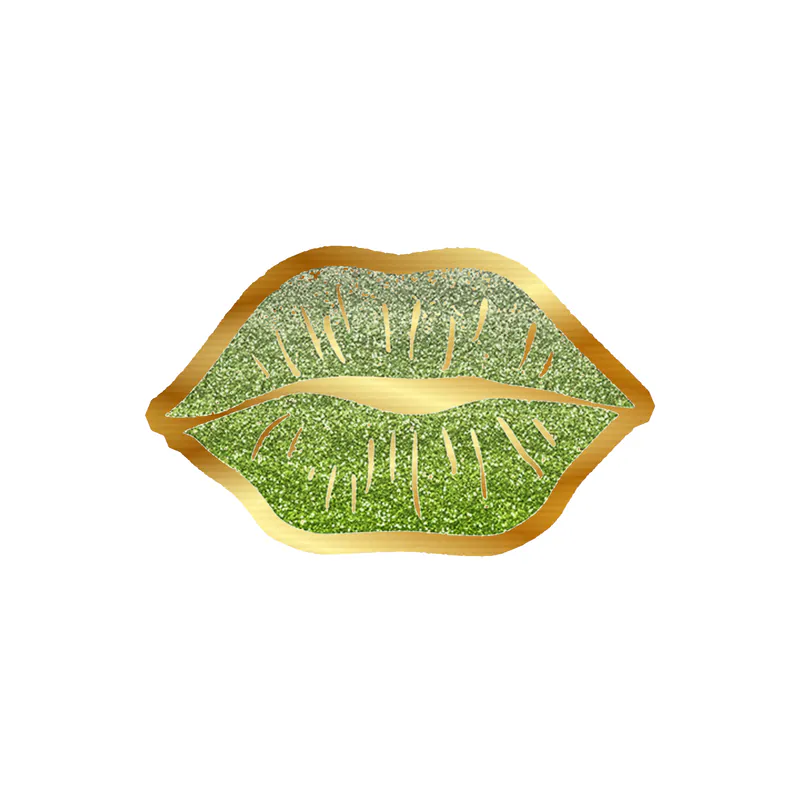 Lips - Gold Chrome Vinyl Sticker - Custom Size