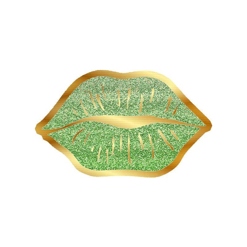Lips - Gold Chrome Vinyl Sticker - Custom Size
