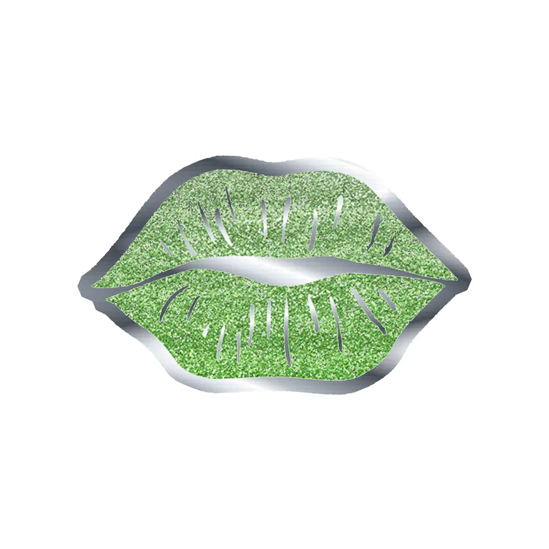 Lips - Silver Chrome Vinyl Sticker - Custom Size