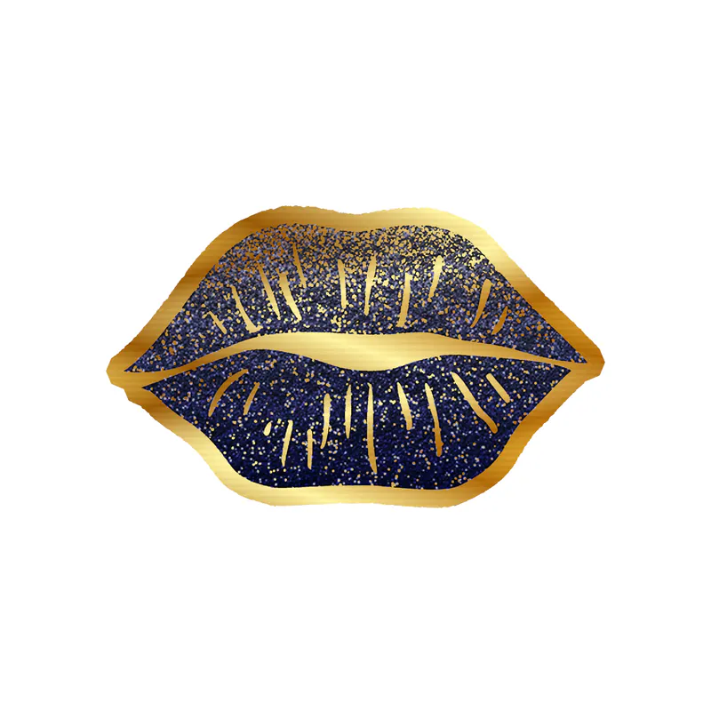 Lips - Gold Chrome Vinyl Sticker - Custom Size