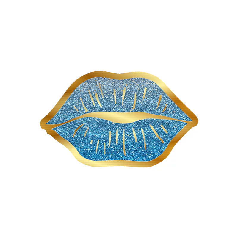 Lips - Gold Chrome Vinyl Sticker - Custom Size