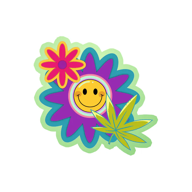 Flower Glow in the Dark Vinyl Decal - Custom Size