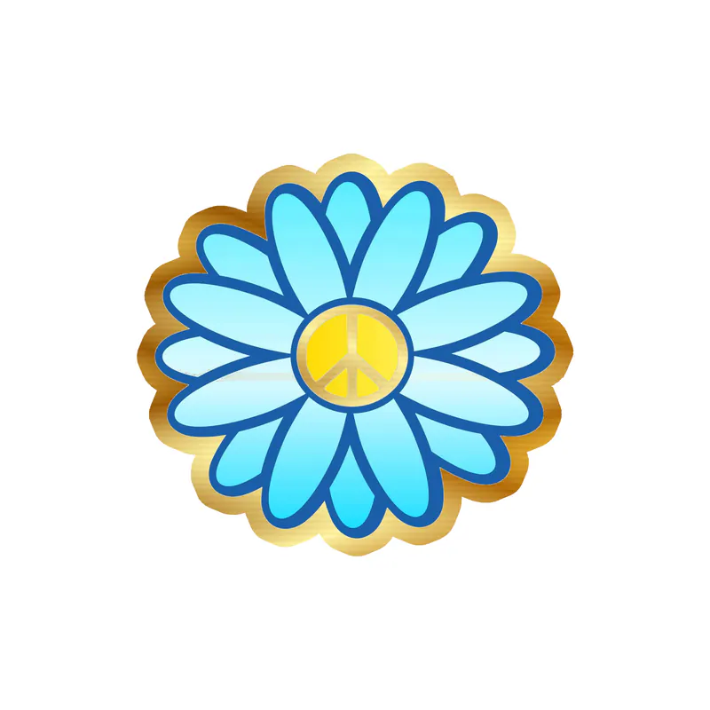 Flower Gold Chrome Vinyl Decal - Custom Size