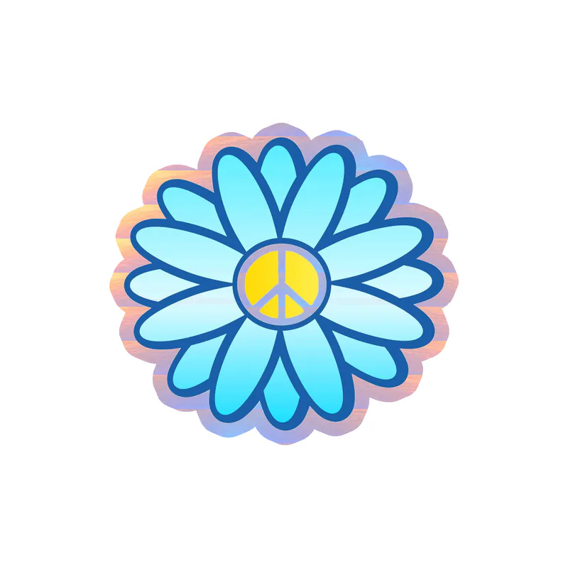 Flower Holographic Vinyl Decal - Custom Size