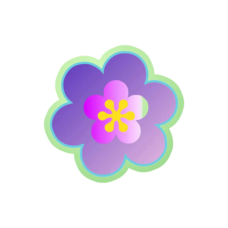 Flower Glow in the Dark Vinyl Decal - Custom Size