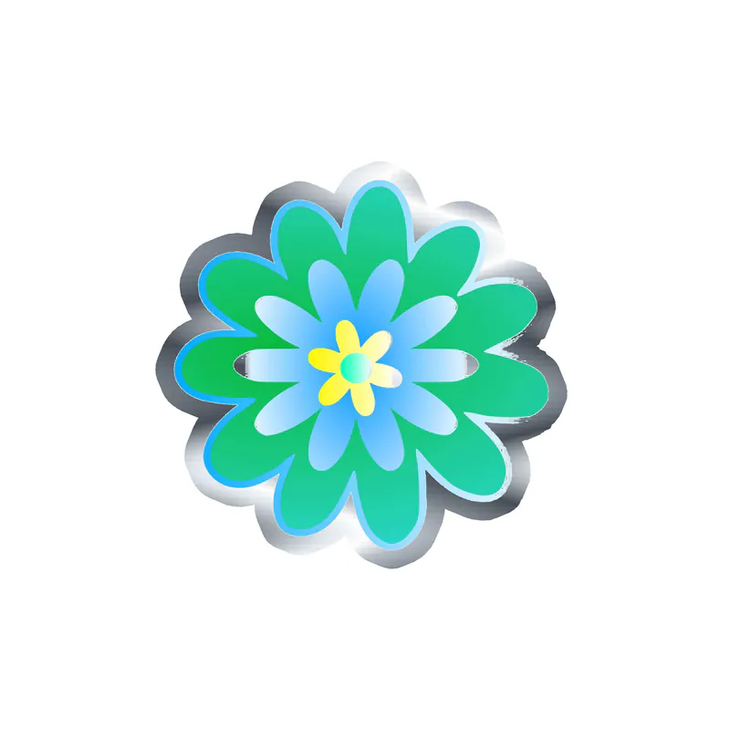 Flower Silver Chrome Vinyl Decal - Custom Size