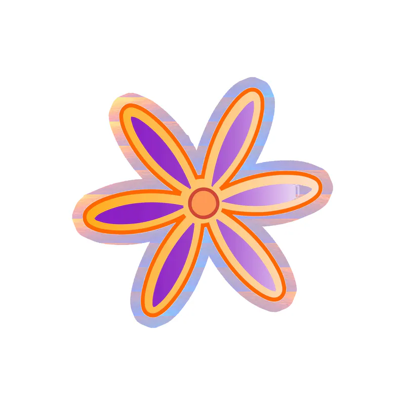 Flower Holographic Vinyl Decal - Custom Size