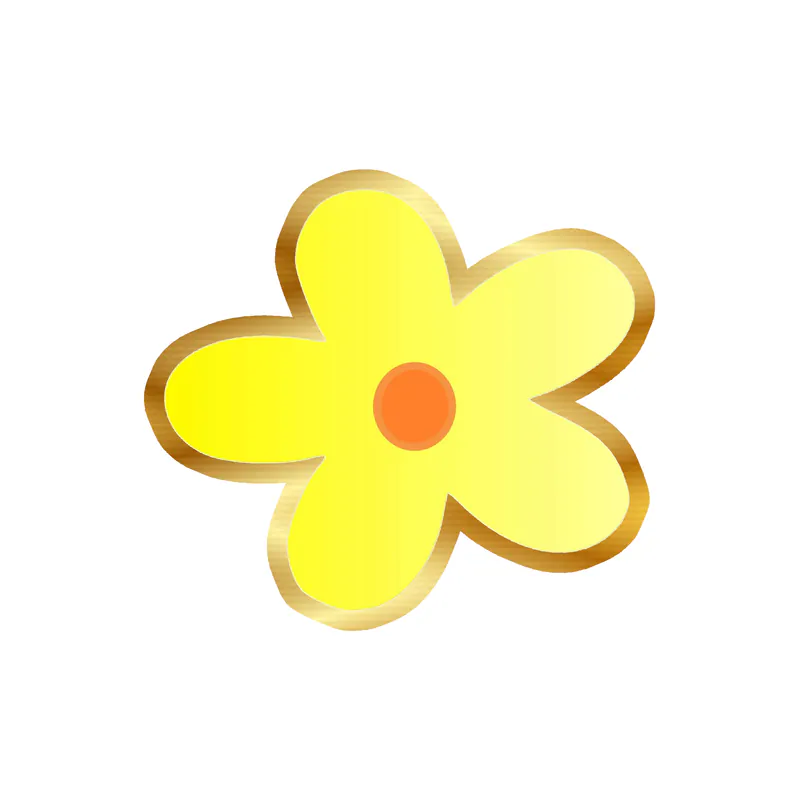 Flower Gold Chrome Vinyl Decal - Custom Size