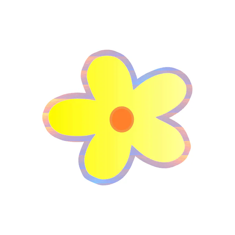 Flower Holographic Vinyl Decal - Custom Size