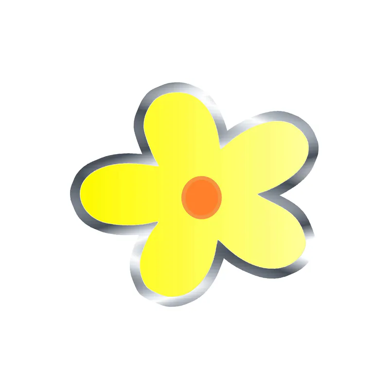 Flower Silver Chrome Vinyl Decal - Custom Size