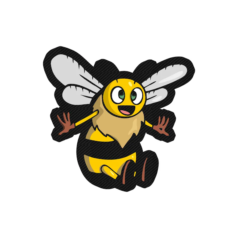 Bumble Bee Carbon Fiber Vinyl Decal - Custom Size
