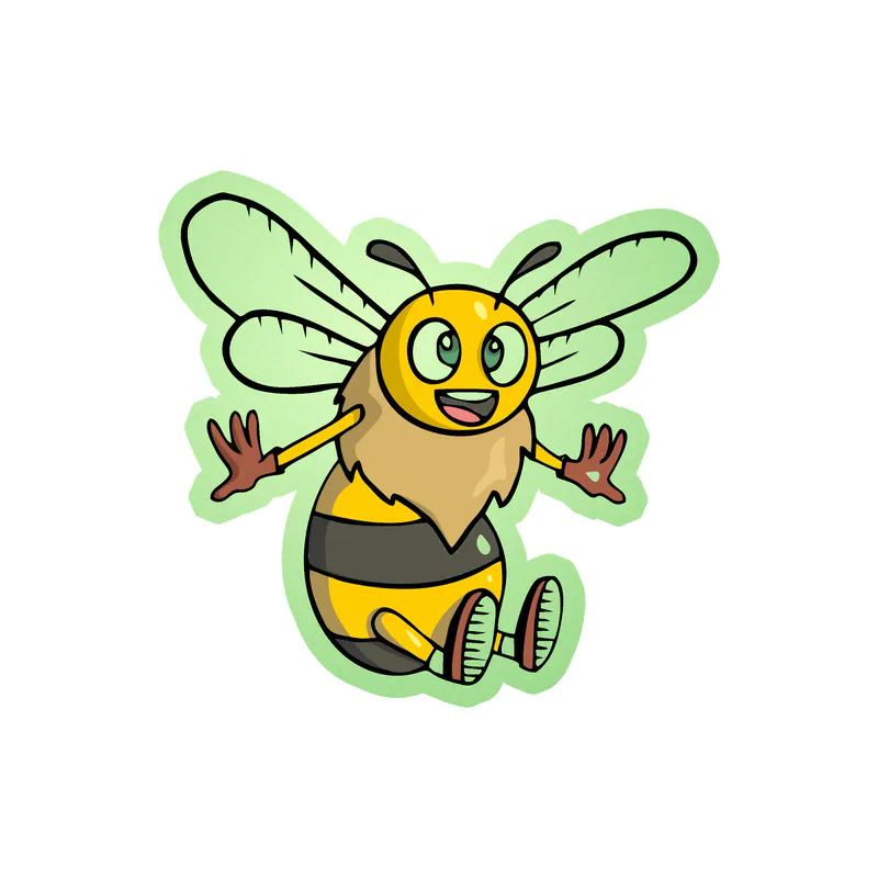 Bumble Bee Glow in the Dark Vinyl Decal - Custom Size