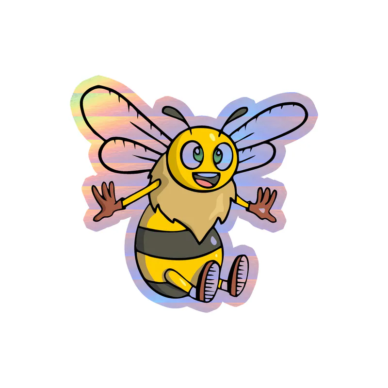 Bumble Bee Holographic Vinyl Decal - Custom Size