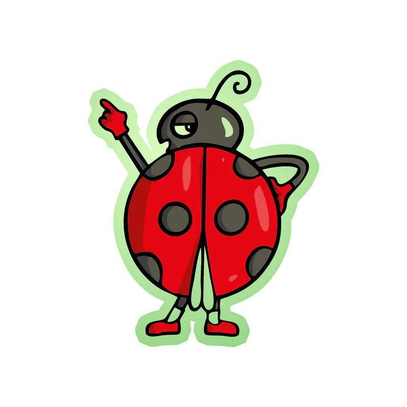 Ladybug Glow in the Dark Vinyl Decal - Custom Size