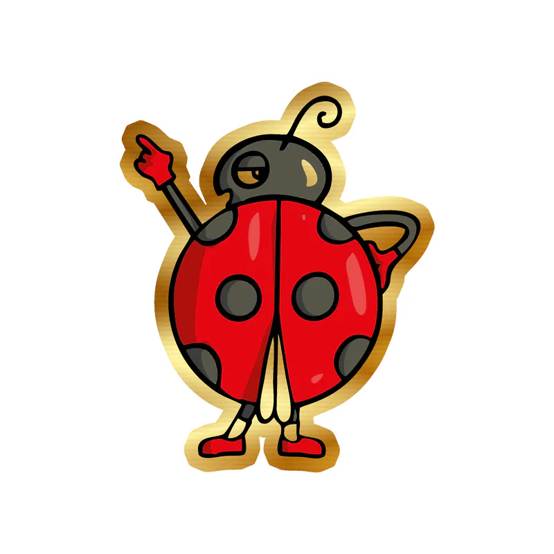 Ladybug Gold Chrome Vinyl Decal - Custom Size