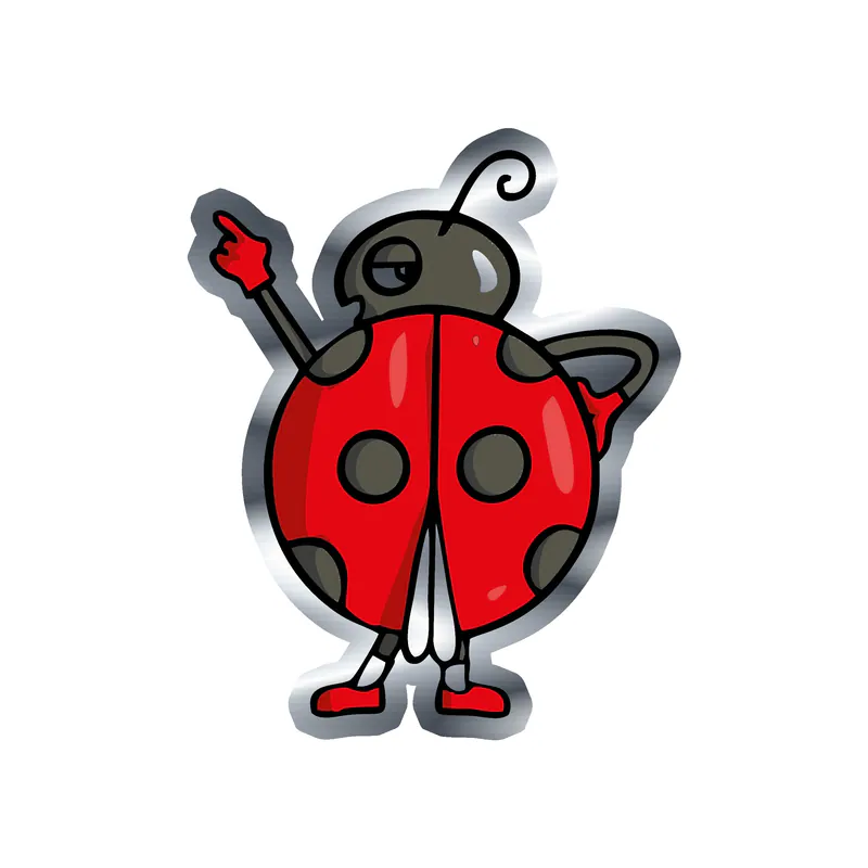 Ladybug Silver Chrome Vinyl Decal - Custom Size