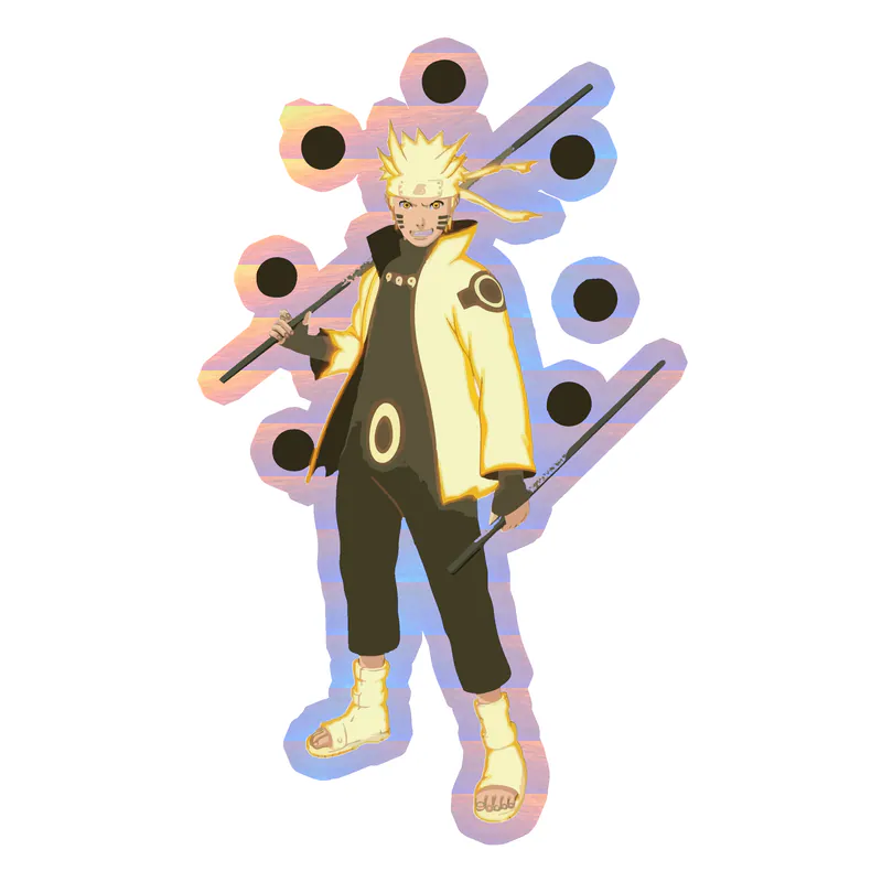 6 Paths Naruto Holographic Vinyl Decal - Custom Size