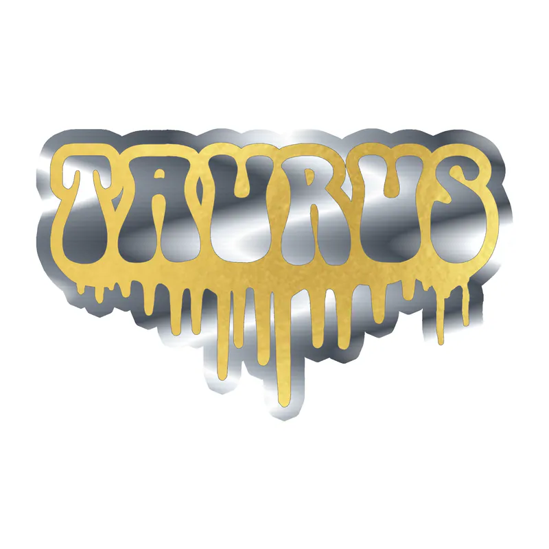 Taurus Drip - Silver Chrome Vinyl Decal - Custom Size
