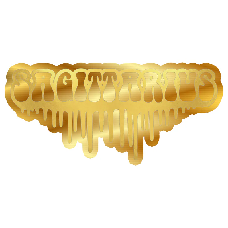 Sagittarius Drip - Gold Chrome Vinyl Decal - Custom Size