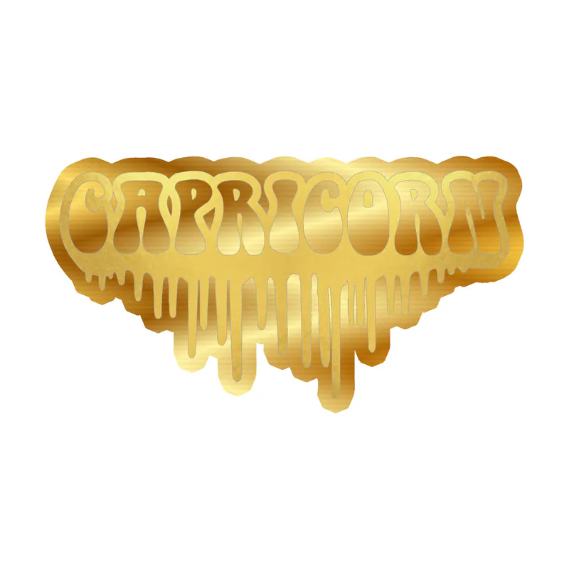 Capricorn Drip - Gold Chrome Vinyl Decal - Custom Size
