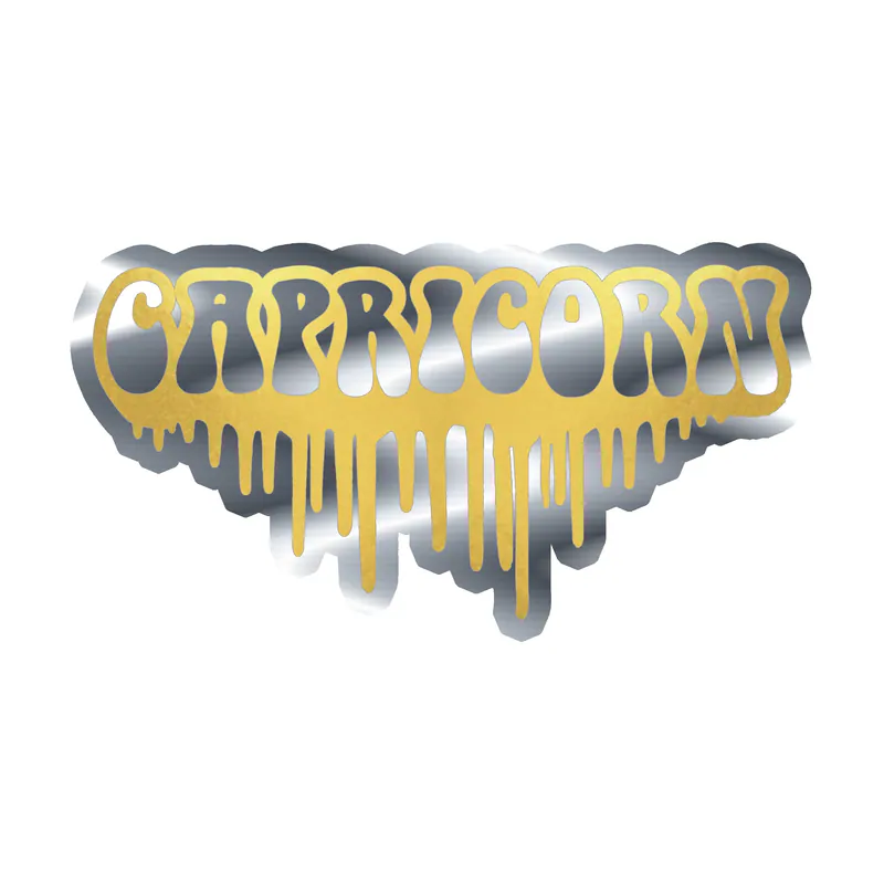 Capricorn Drip - Silver Chrome Vinyl Decal - Custom Size
