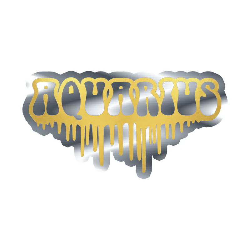 Aquarius Drip - Silver Chrome Vinyl Decal - Custom Size