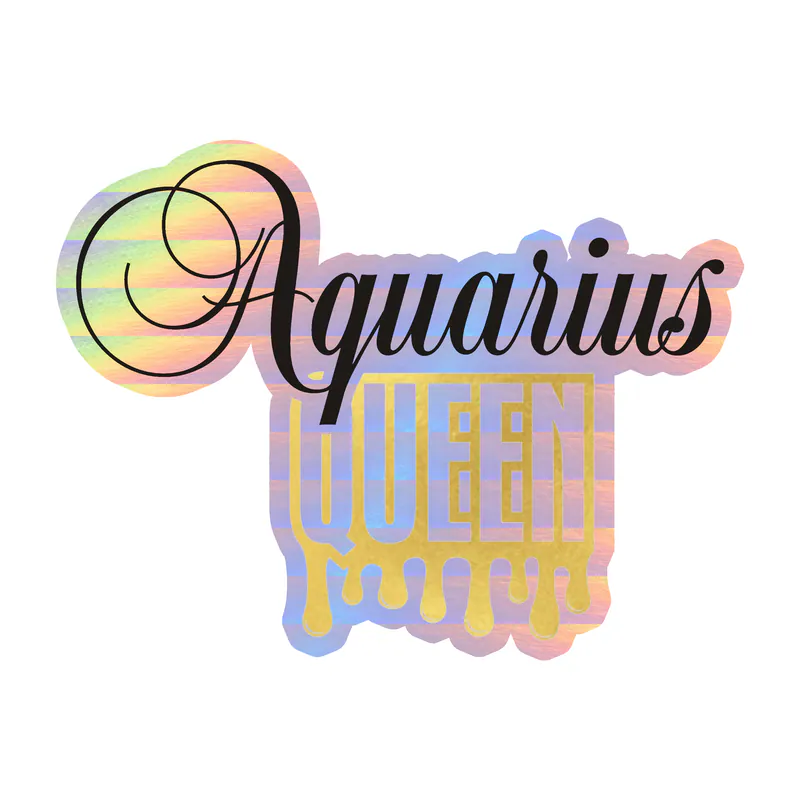 Aquarius Queen - Holographic Vinyl Decal - Custom Size