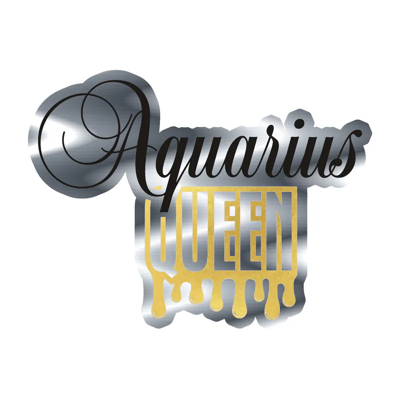 Aquarius Queen - Silver Chrome Vinyl Decal - Custom Size