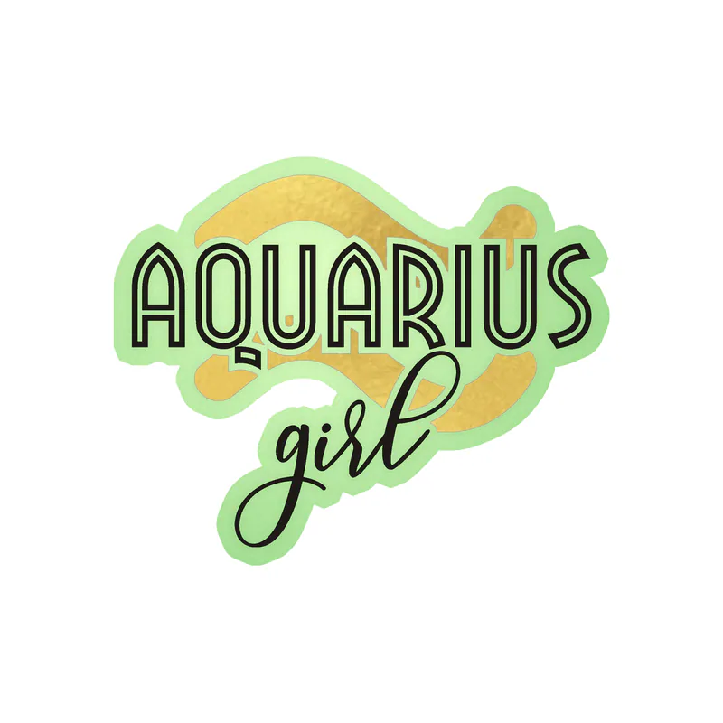 Aquarius Girl - Glow in the Dark Vinyl Decal - Custom Size
