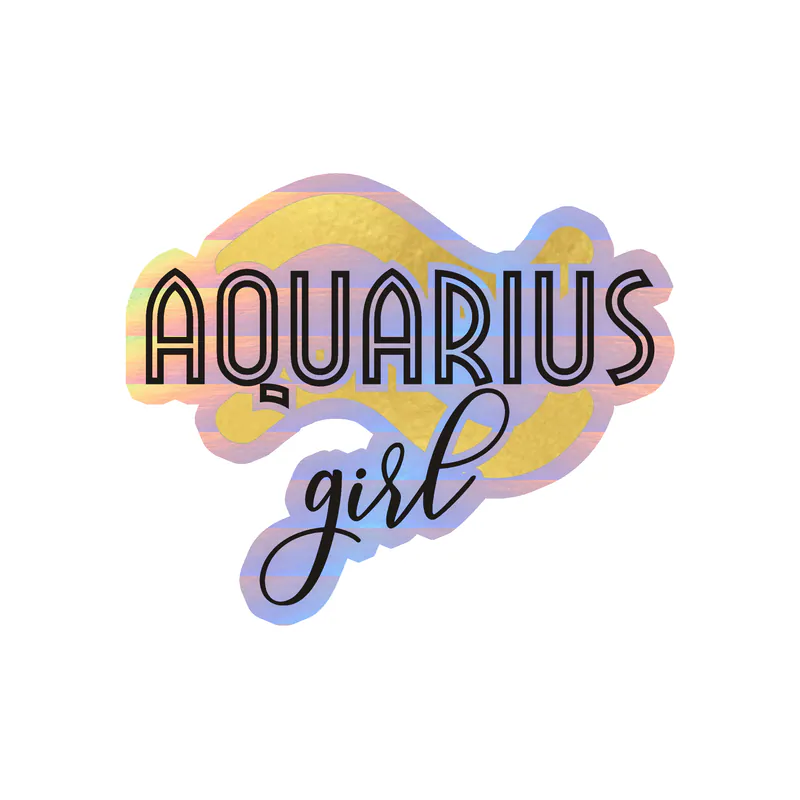 Aquarius Girl - Holographic Vinyl Decal - Custom Size