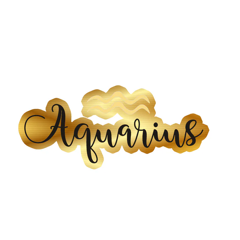 Aquarius - Gold Chrome Vinyl Decal - Custom Size