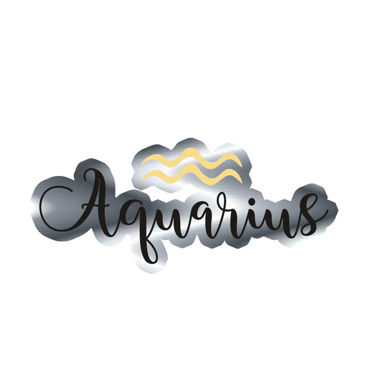 Aquarius - Silver Chrome Vinyl Decal - Custom Size